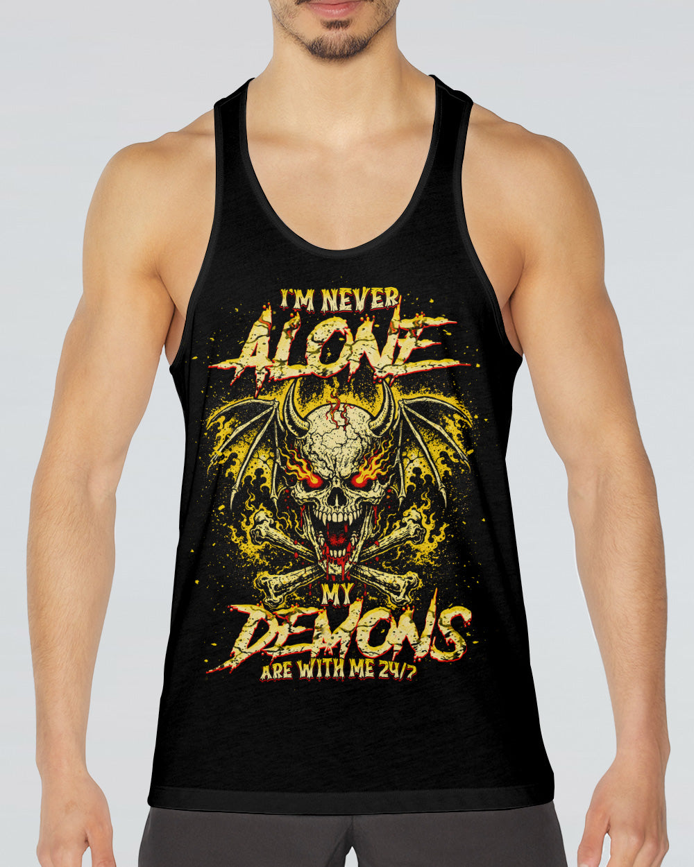 I'M NEVER ALONE MY DEMONS ARE WITH ME 24/7 ALL OVER PRINT - TLNT2503261