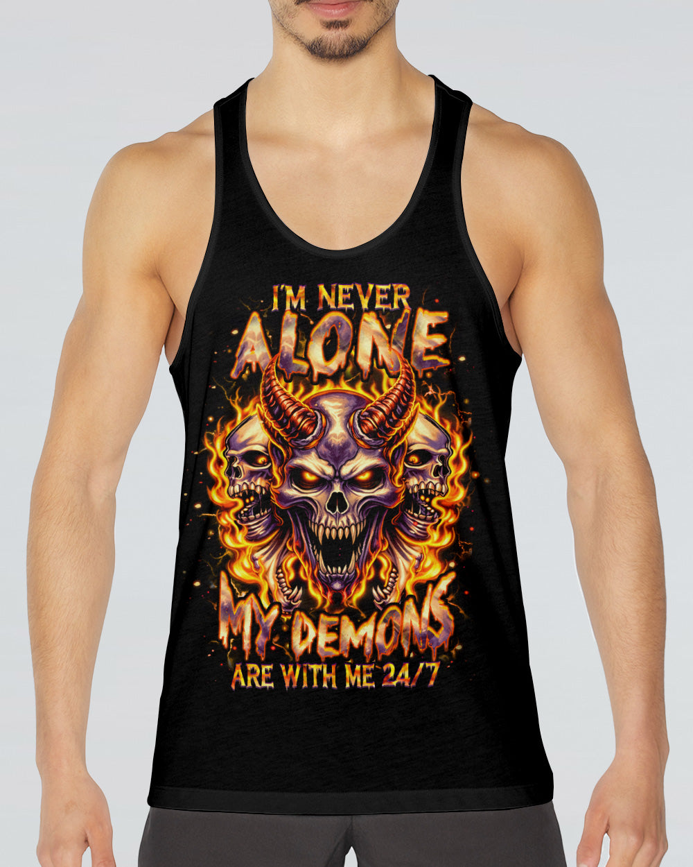 I'M NEVER ALONE MY DEMONS ARE WITH ME 24/7 ALL OVER PRINT  - TLHN1103263