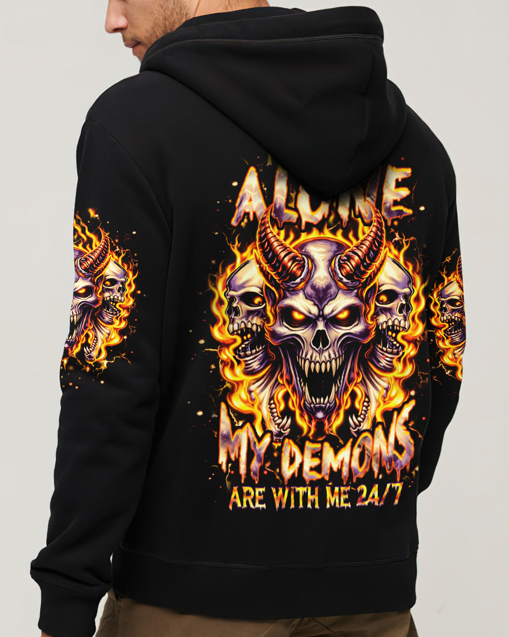 I'M NEVER ALONE MY DEMONS ARE WITH ME 24/7 ALL OVER PRINT  - TLHN1103263