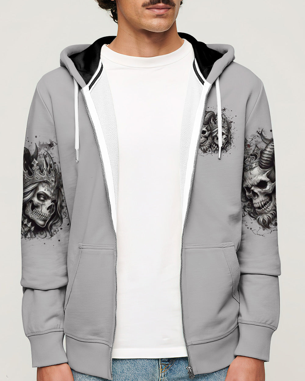 TILL DEATH DO US PART COUPLE SKULL ALL OVER PRINT - TLHN0403261