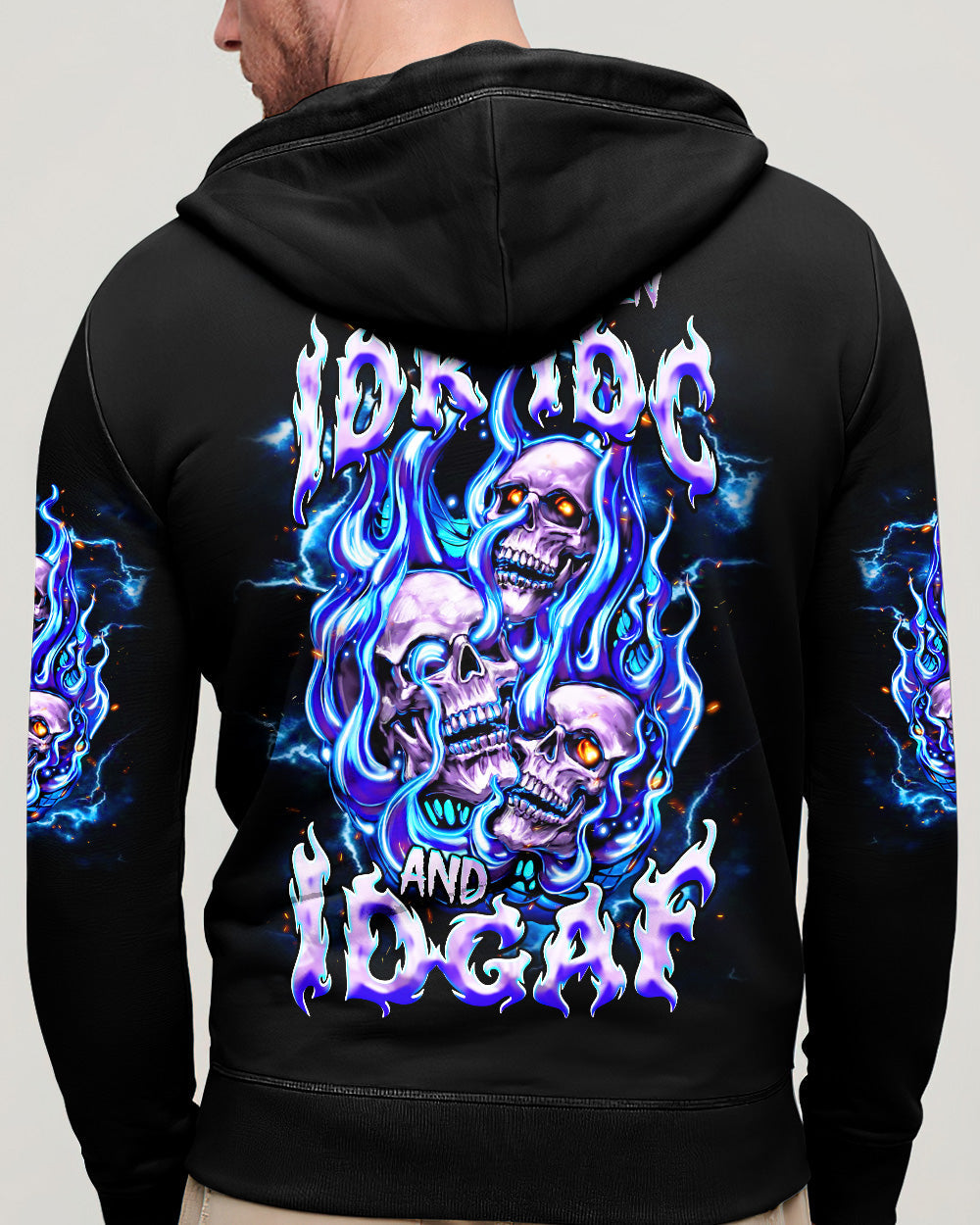 STUCK BETWEEN IDK IDC AND IDGAF SKULL ALL OVER PRINT - TLNT2105262