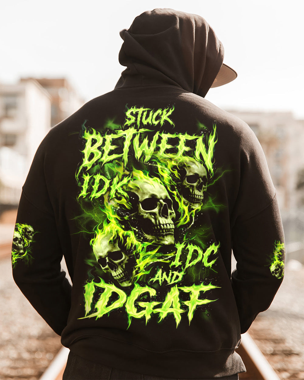 STUCK BETWEEN IDK IDC AND IDGAF ALL OVER PRINT - TYQY0106251