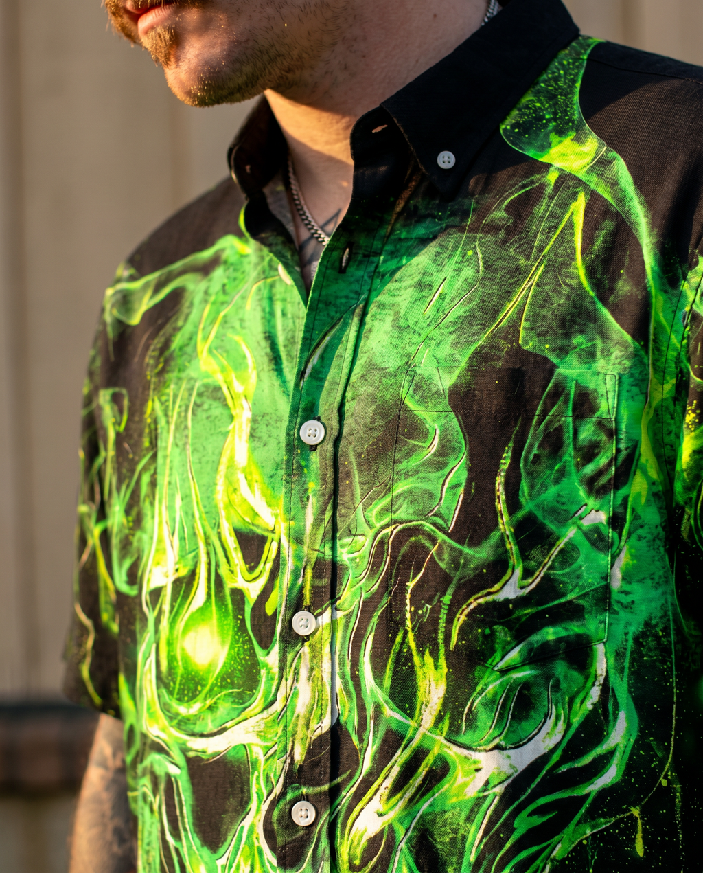 TOXIC PHANTOM SKULL COLLAR SHIRT - RI0106262