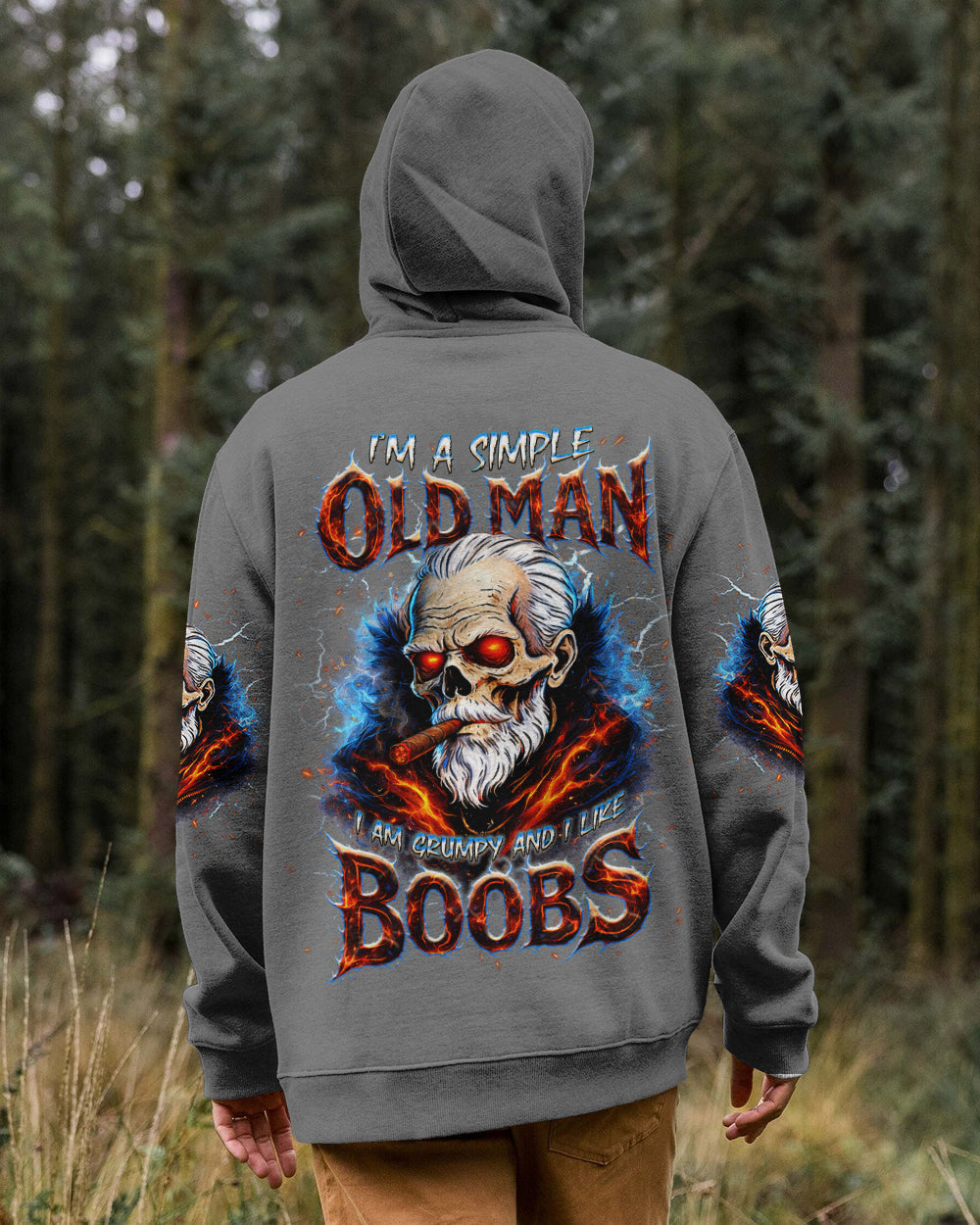 I'M A SIMPLE OLD MAN SKULL ALL OVER PRINT - TLNT1604264