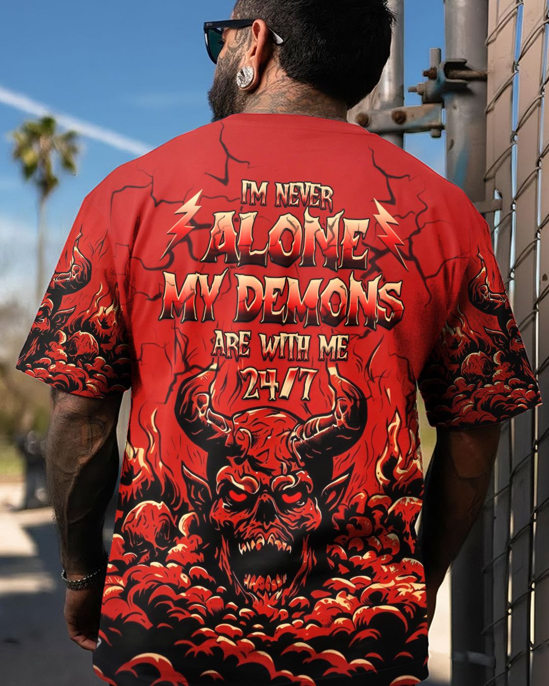 I'M NEVER ALONE MY DEMONS ARE WITH ME 24/7 ALL OVER PRINT  - TLHG3103261