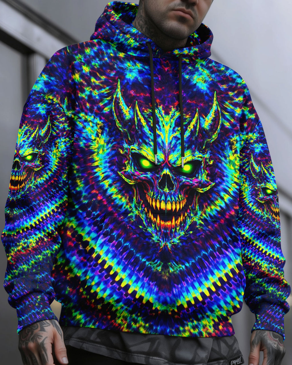 NEON ABYSS DEMON SKULL ALL OVER PRINT - YHLN2502261