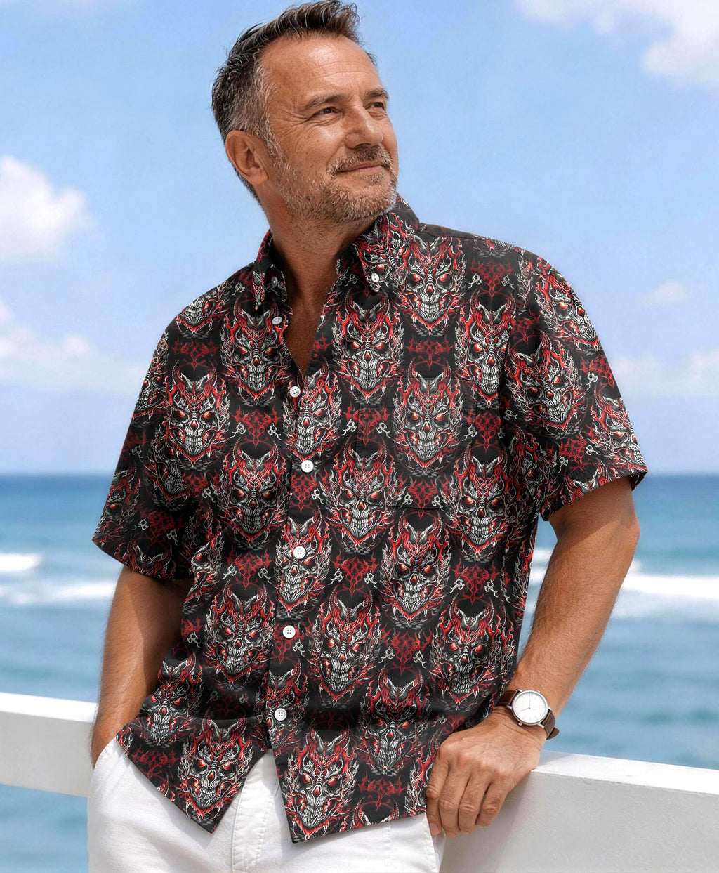 SKULL DEMON COLLAR SHIRT  - TLHG0106261