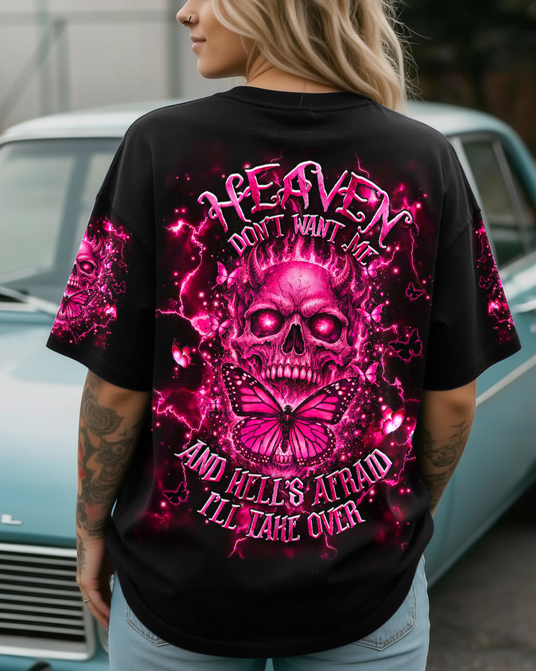 HEAVEN DON'T WANT ME SKULL DEMON ALL OVER PRINT - TLHG1603262