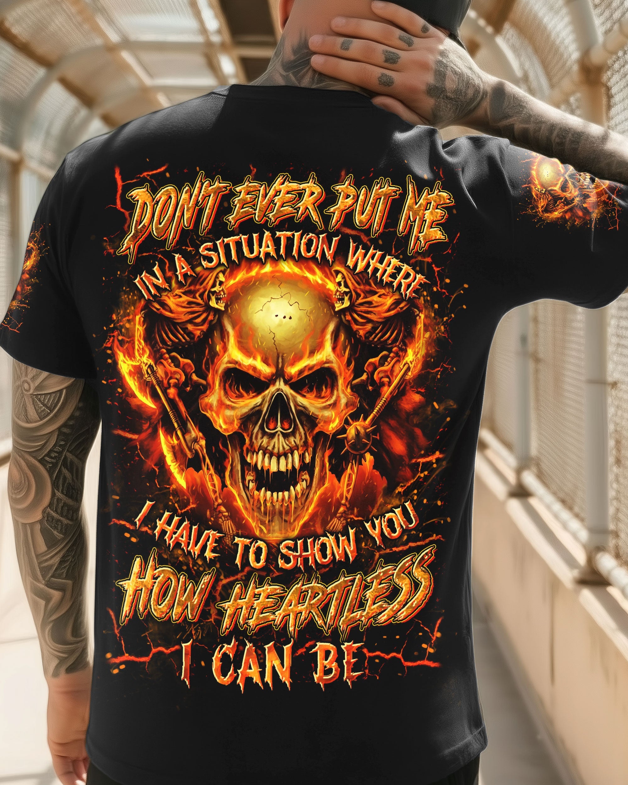 HOW HEARTLESS I CAN BE SKULL ALL OVER PRINT - YHLN1401261