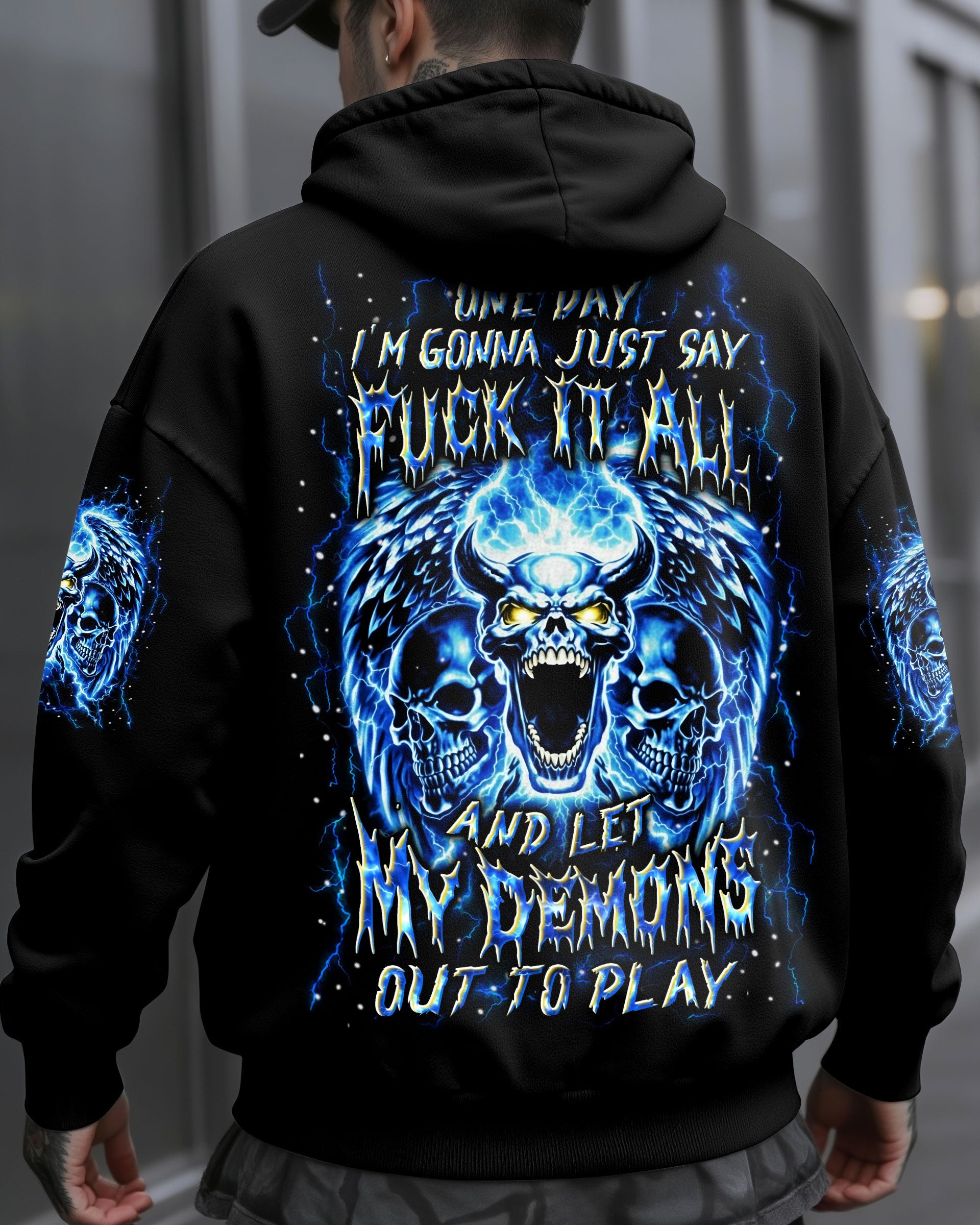ONE DAY I'M GONNA JUST SAY DEMON SKULL ALL OVER PRINT - YHLN0801261