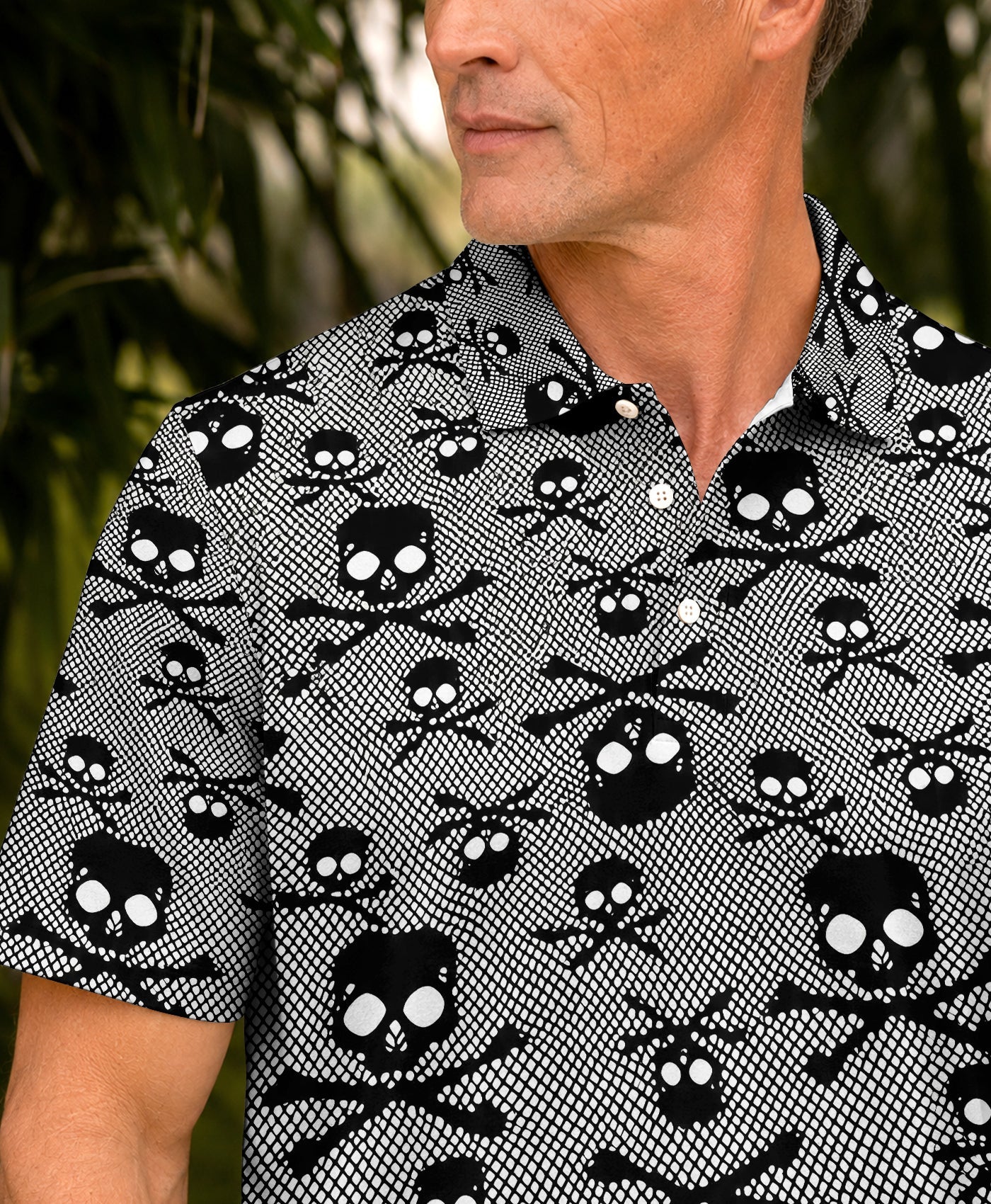 BLACK SKULL BONES POLO SHIRT - TLHG1006261