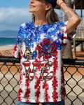 LOVE SKULL RED WHITE AND BLUE ALL OVER PRINT - TYLN2004261