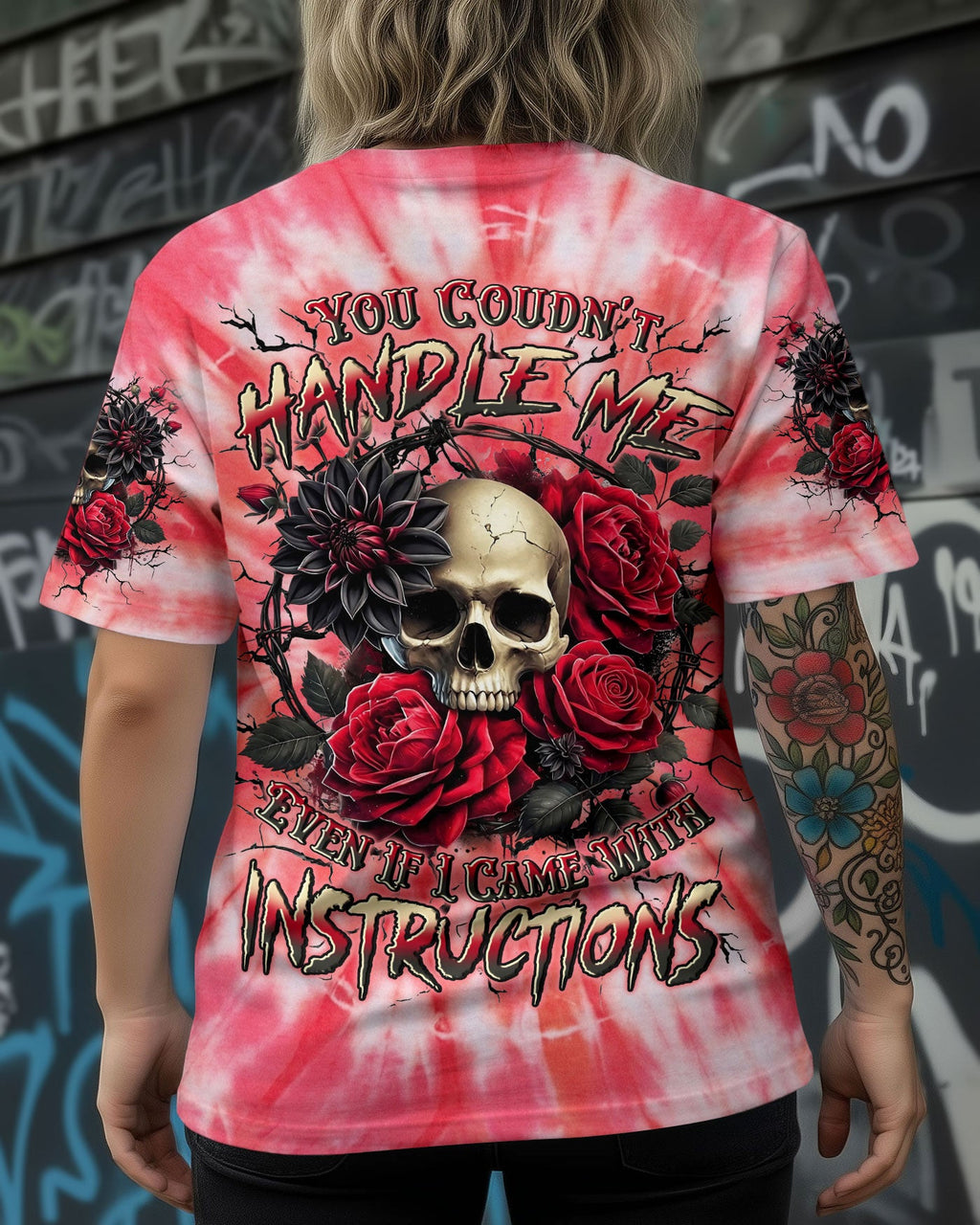 YOU COULDN'T HANDLE ME SKULL ROSES ALL OVER PRINT - TYLN0304262