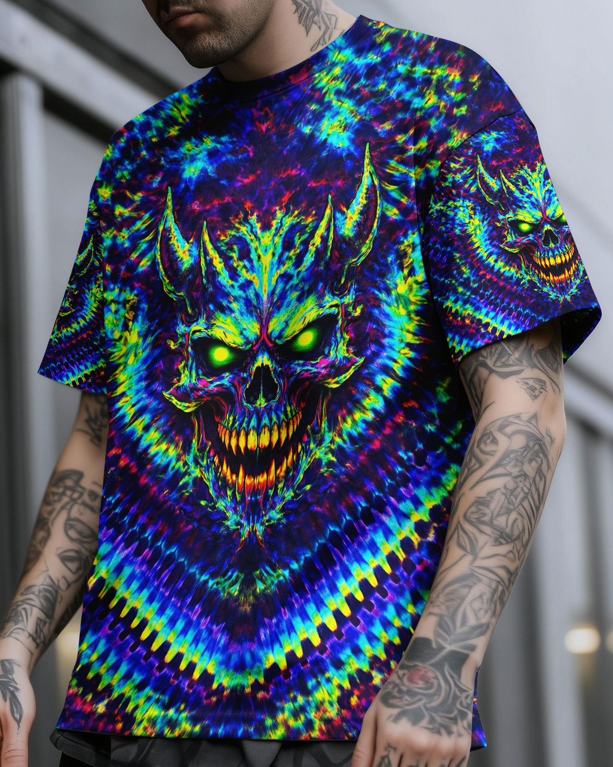NEON ABYSS DEMON SKULL ALL OVER PRINT - YHLN2502261