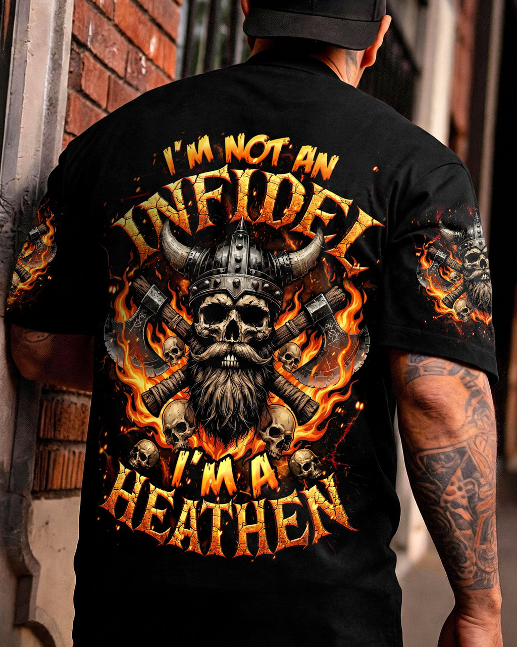 I'M A HEATHEN VIKING SKULL ALL OVER PRINT - TYQY2005262