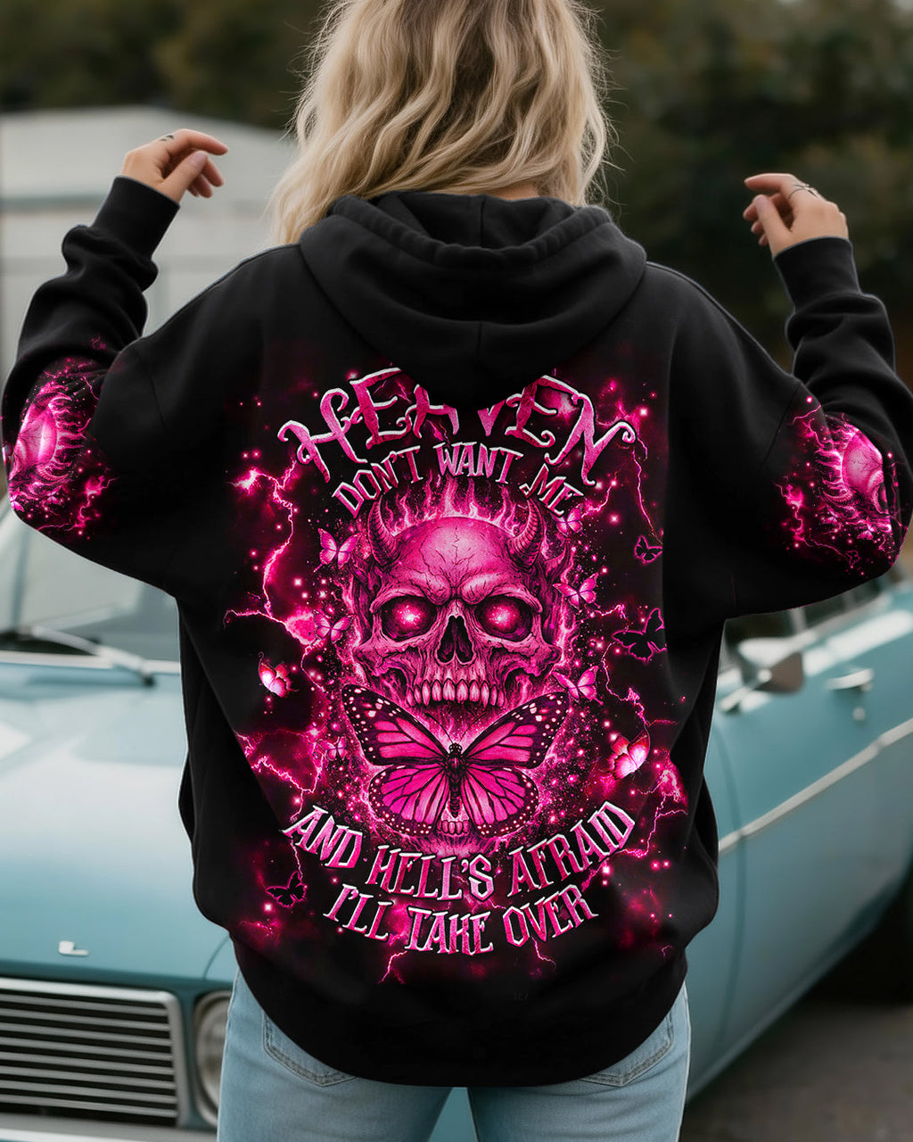 HEAVEN DON'T WANT ME SKULL DEMON ALL OVER PRINT - TLHG1603262