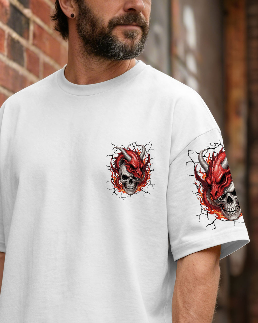 I'M NEVER ALONE MY DEMONS ARE WITH ME 24/7 DRAGON ALL OVER PRINT - TYLN1404261