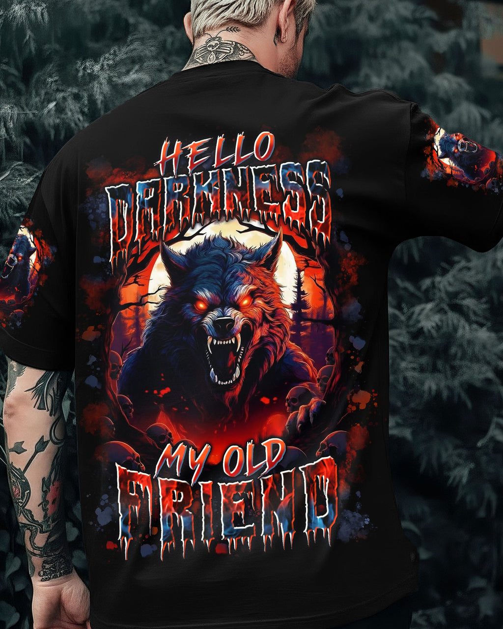 HELLO DARKNESS MY OLD FRIEND WOLF ALL OVER PRINT - YHLN2201262