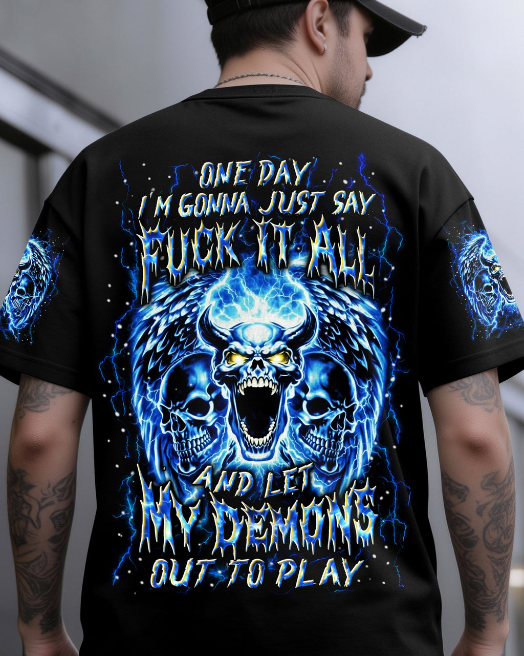 ONE DAY I'M GONNA JUST SAY DEMON SKULL ALL OVER PRINT - YHLN0801261