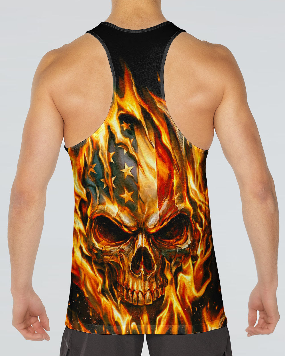 PATRIOTIC FLAMING SKULL ALL OVER PRINT - RI2503261