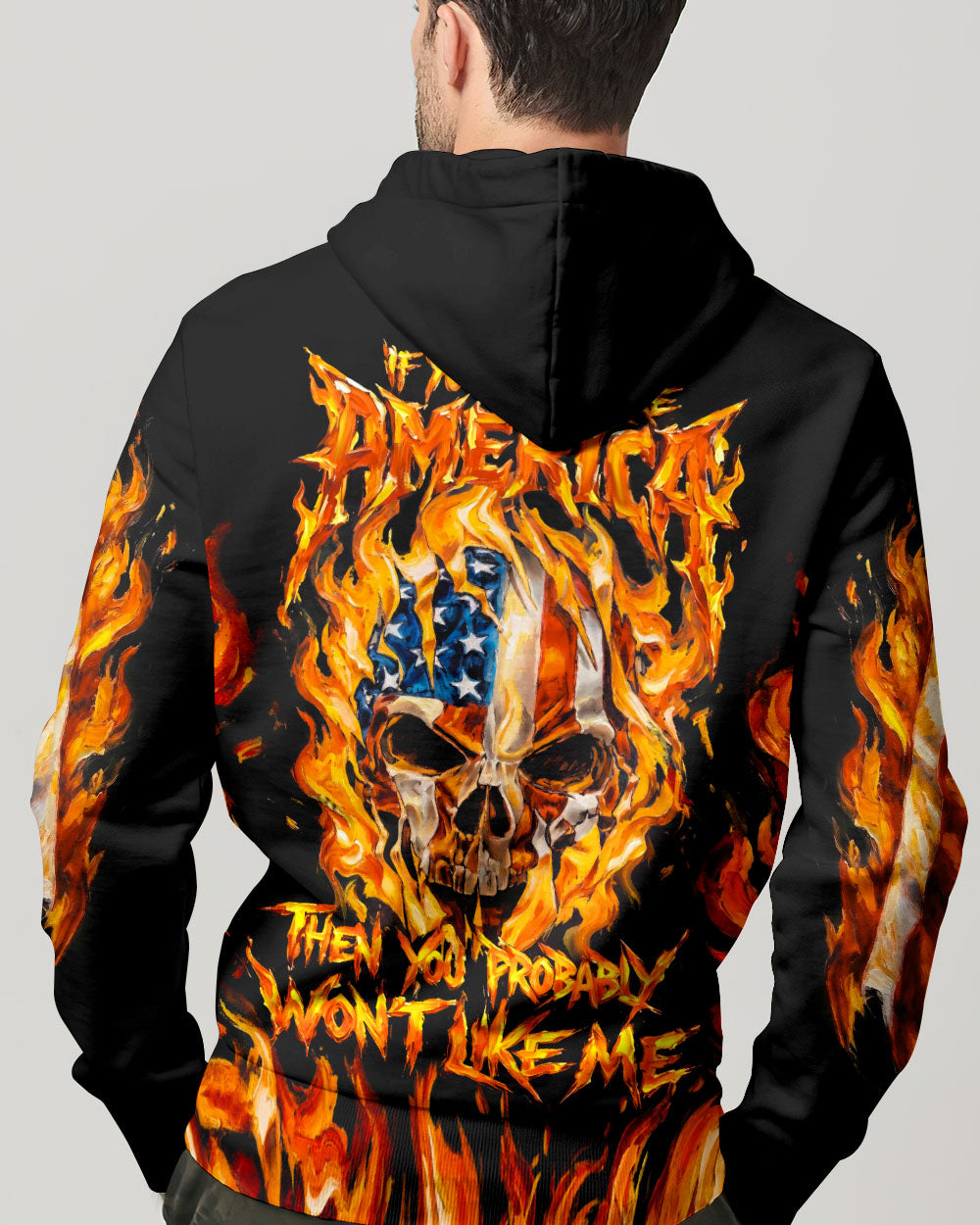 AMERICA FLAME SKULL ALL OVER PRINT - RI1703261