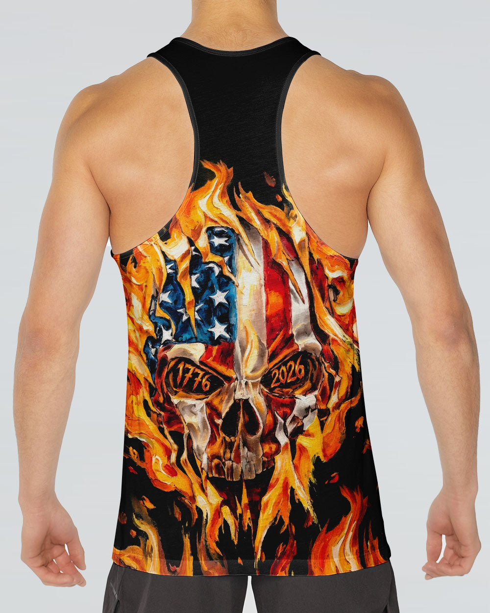 AMERICA FLAME SKULL ALL OVER PRINT - RI1703261