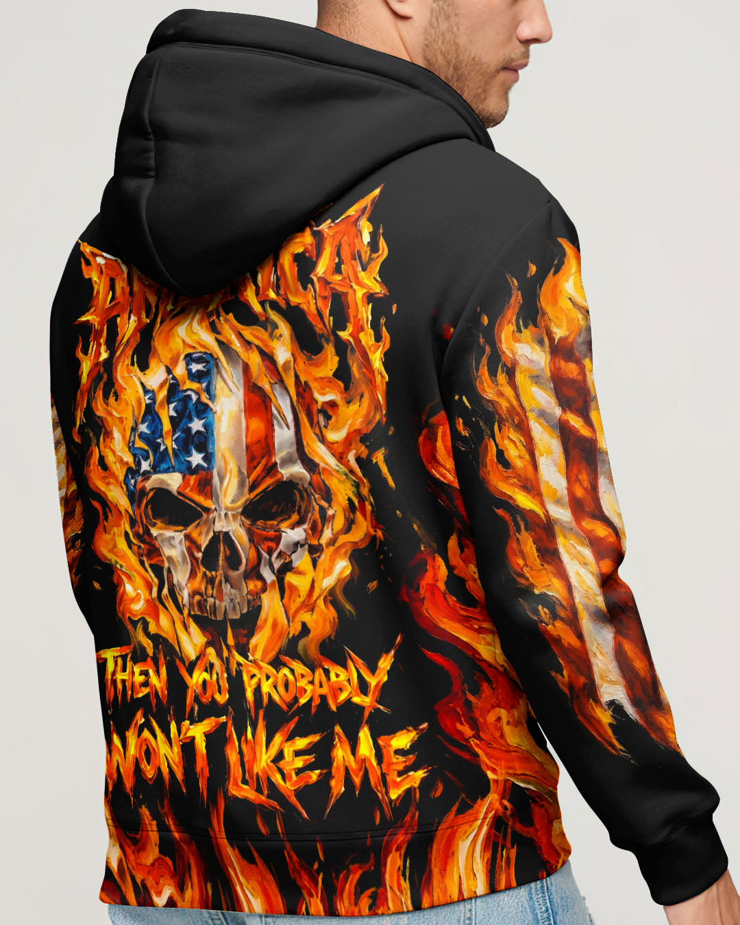 AMERICA FLAME SKULL ALL OVER PRINT - RI1703261