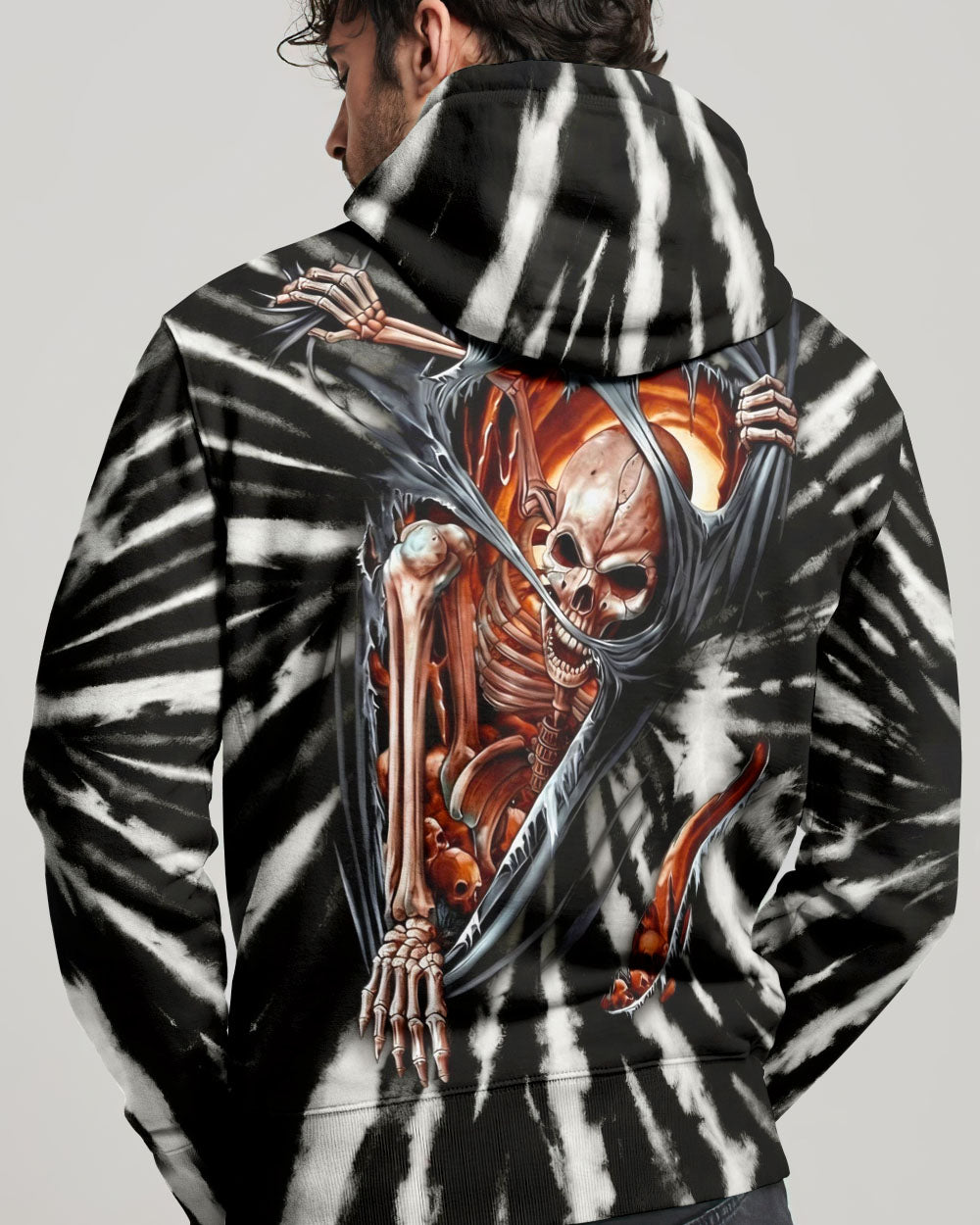 SKELETON TORN SWIRL ALL OVER PRINT  - TLHG0604263