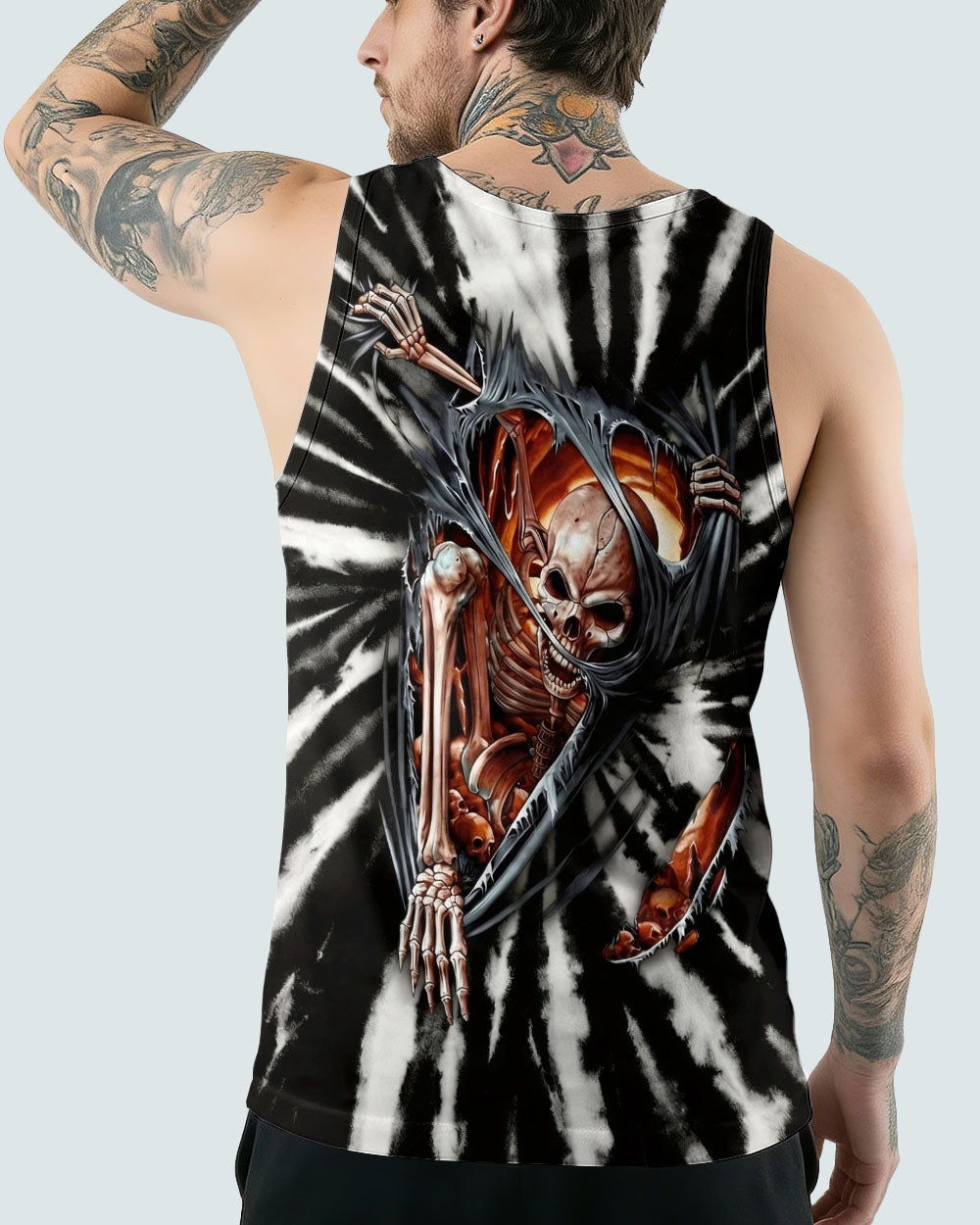 SKELETON TORN SWIRL ALL OVER PRINT  - TLHG0604263