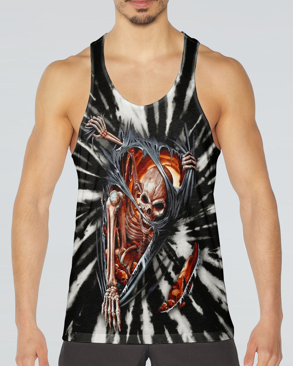 SKELETON TORN SWIRL ALL OVER PRINT  - TLHG0604263
