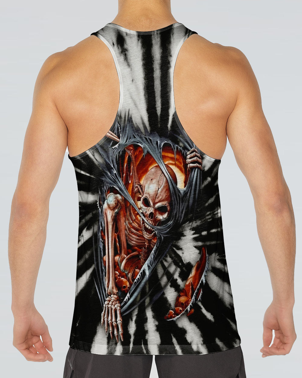 SKELETON TORN SWIRL ALL OVER PRINT  - TLHG0604263