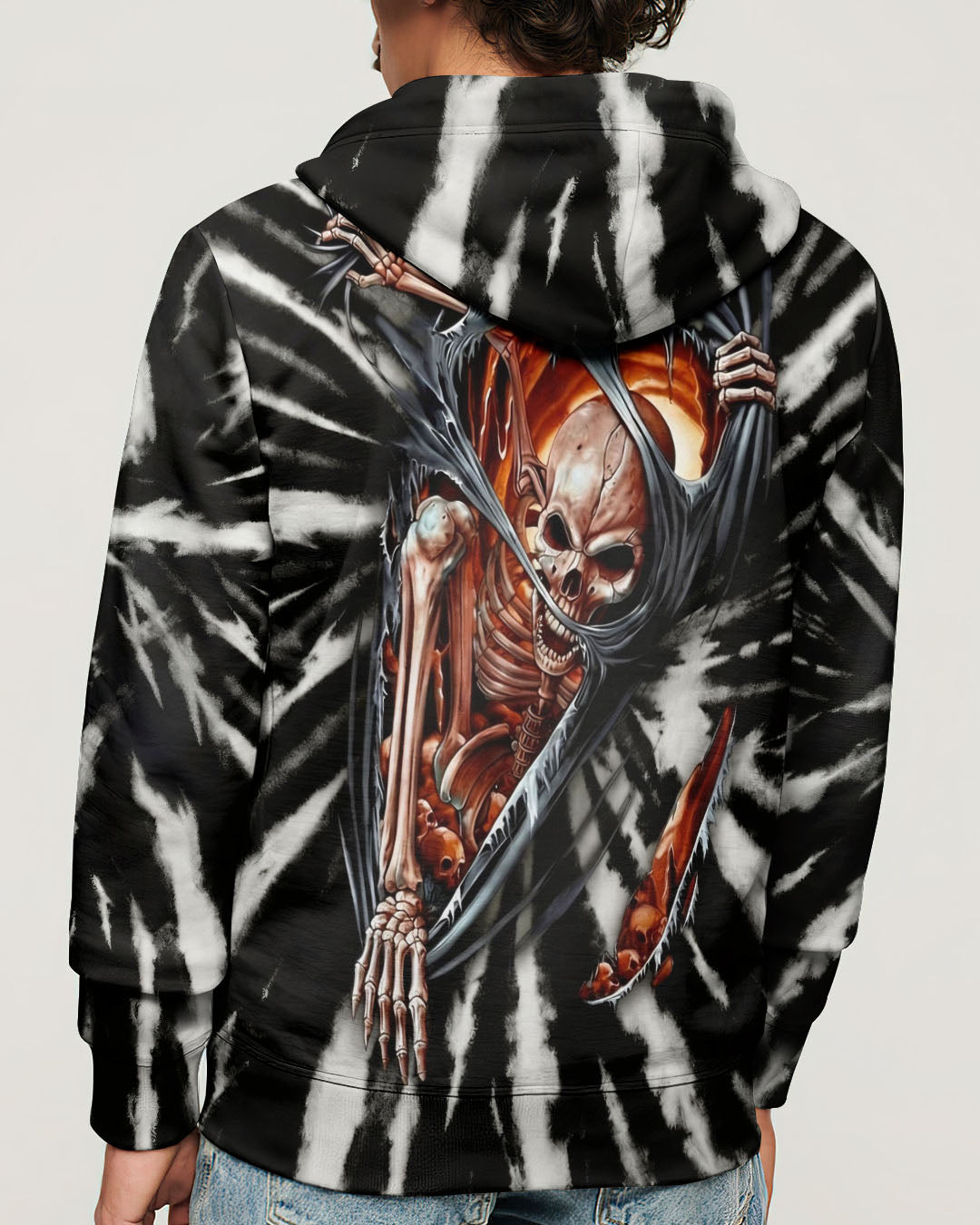 SKELETON TORN SWIRL ALL OVER PRINT  - TLHG0604263