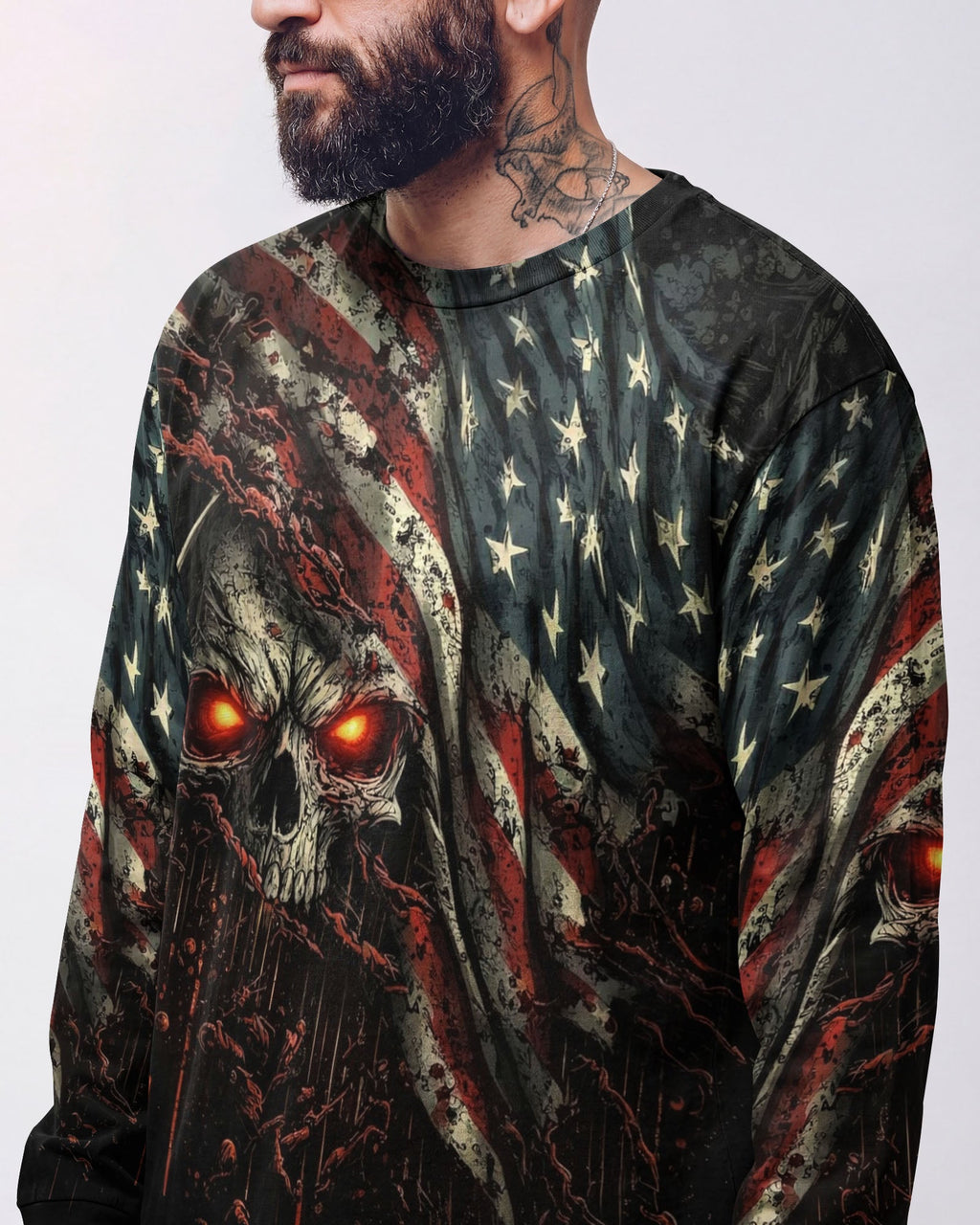 AMERICA LIVE IT LOVE IT OR GET THE HELL OUT SKULL ALL OVER PRINT  - TLHG1203263