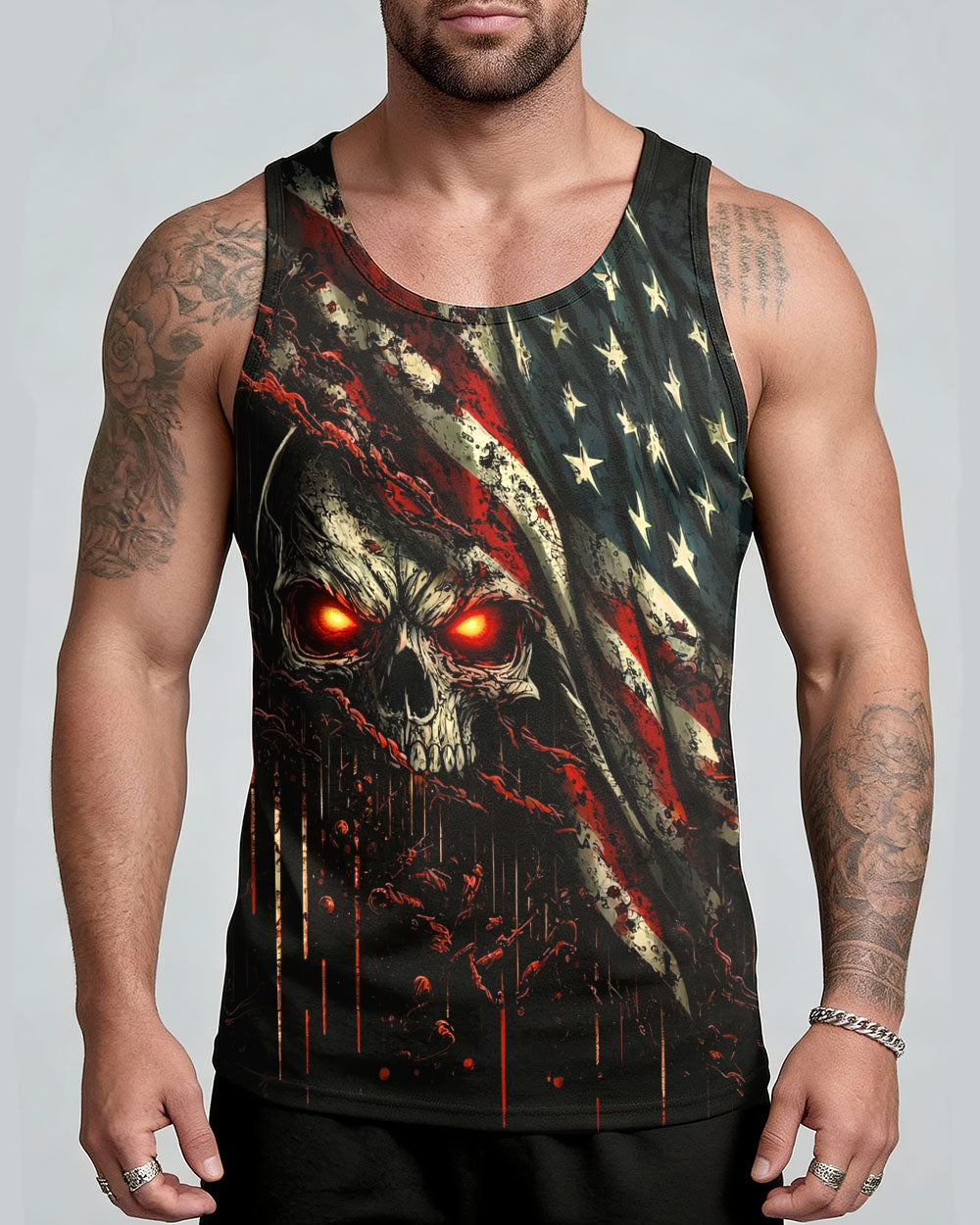 AMERICA LIVE IT LOVE IT OR GET THE HELL OUT SKULL ALL OVER PRINT  - TLHG1203263