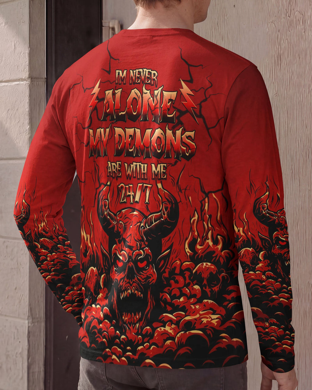 I'M NEVER ALONE MY DEMONS ARE WITH ME 24/7 ALL OVER PRINT  - TLHG3103261