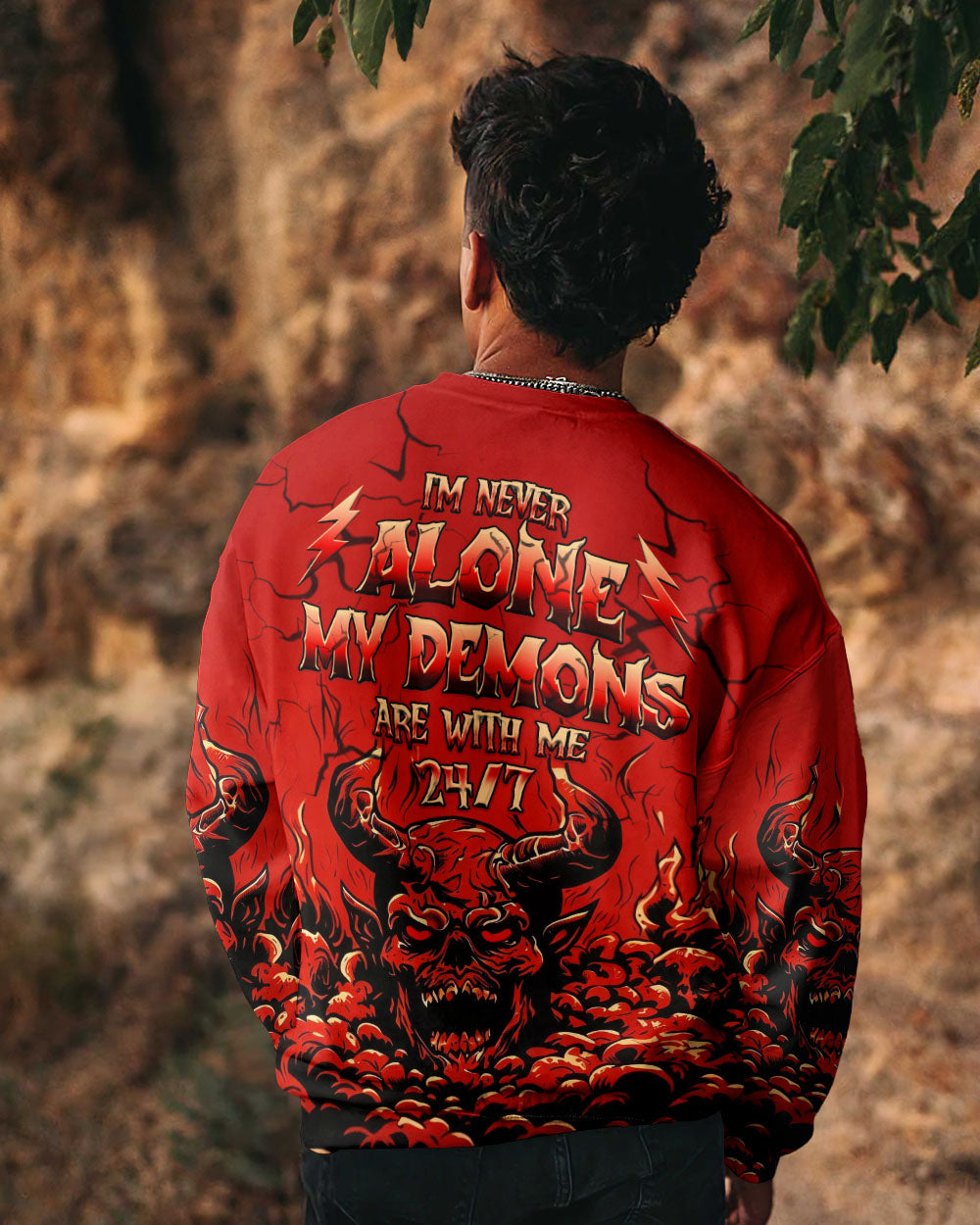 I'M NEVER ALONE MY DEMONS ARE WITH ME 24/7 ALL OVER PRINT  - TLHG3103261