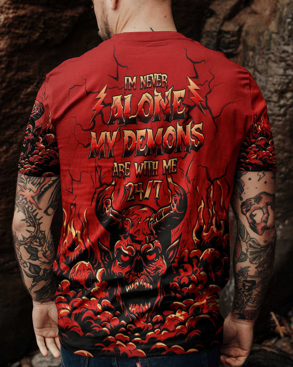 I'M NEVER ALONE MY DEMONS ARE WITH ME 24/7 ALL OVER PRINT  - TLHG3103261