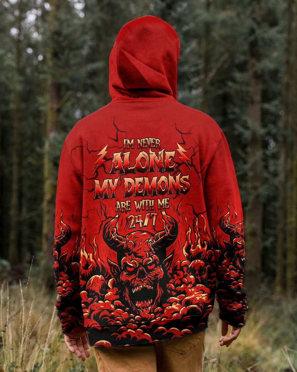 I'M NEVER ALONE MY DEMONS ARE WITH ME 24/7 ALL OVER PRINT  - TLHG3103261