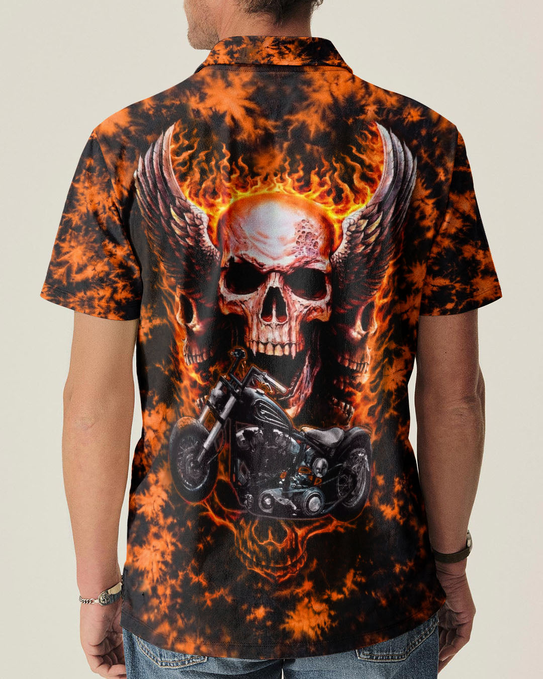 SKULL BIKER FIRE ALL OVER PRINT  - TLHN0204263