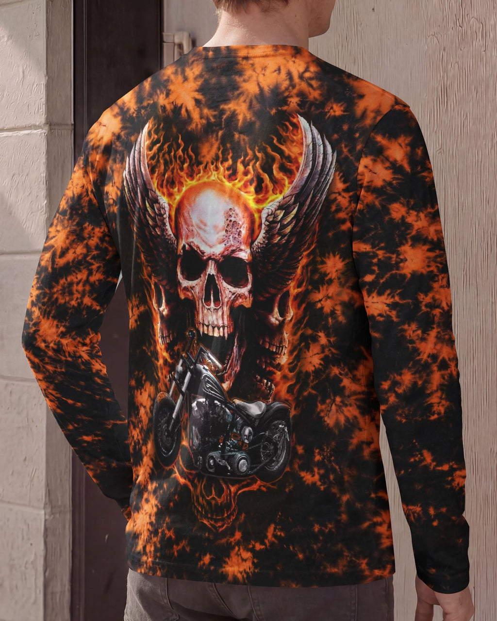 SKULL BIKER FIRE ALL OVER PRINT  - TLHN0204263