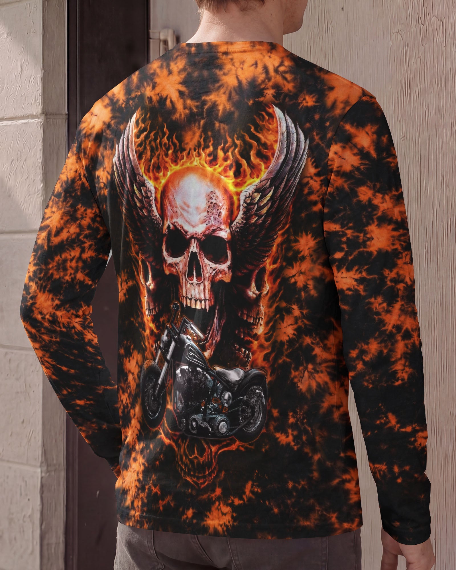 SKULL BIKER FIRE ALL OVER PRINT  - TLHN0204263