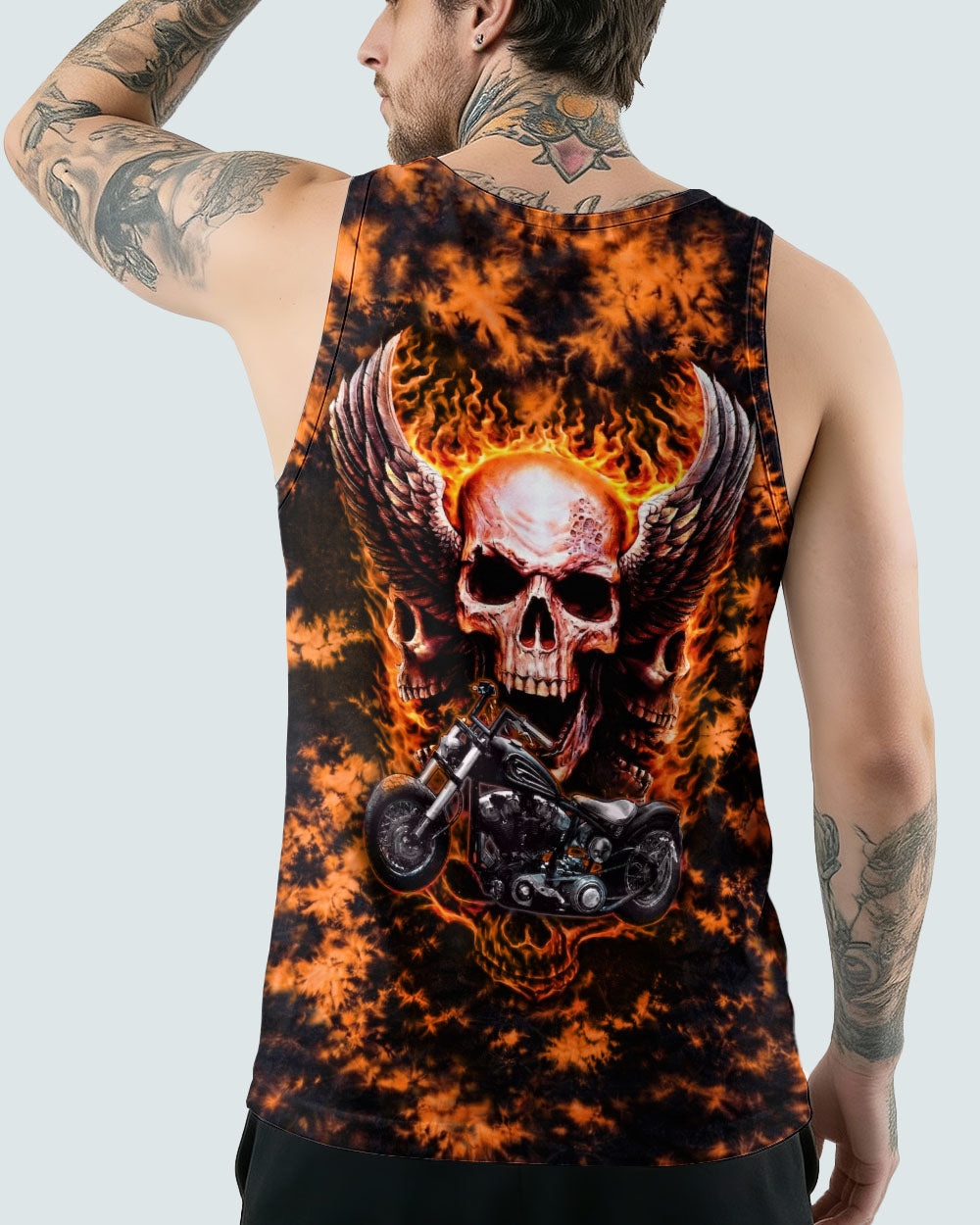 SKULL BIKER FIRE ALL OVER PRINT  - TLHN0204263