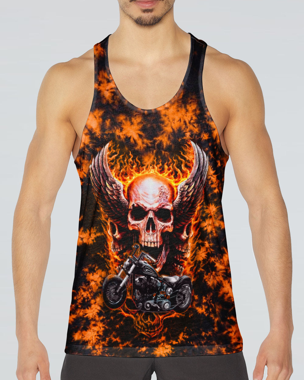 SKULL BIKER FIRE ALL OVER PRINT  - TLHN0204263