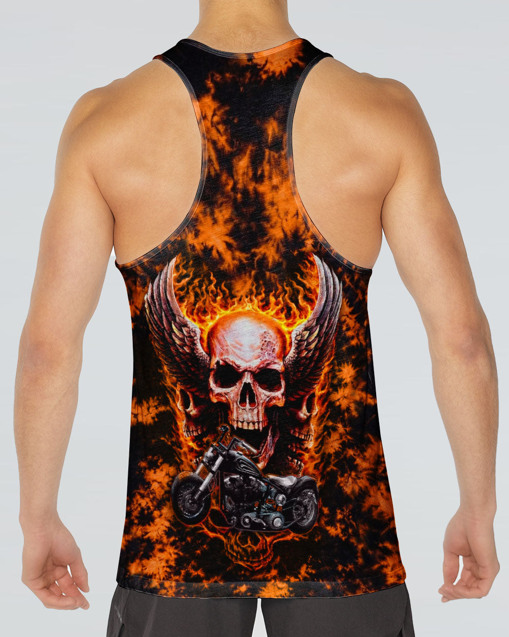 SKULL BIKER FIRE ALL OVER PRINT  - TLHN0204263