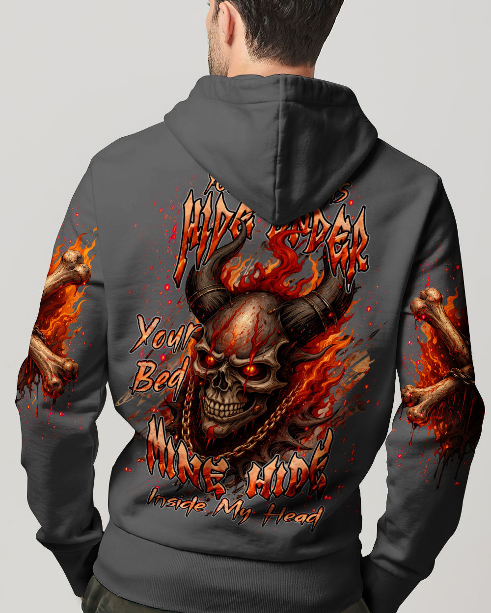 YOUR DEMONS HIDE UNDER YOUR BED SKULL DEMON ALL OVER PRINT - TLHN0804263