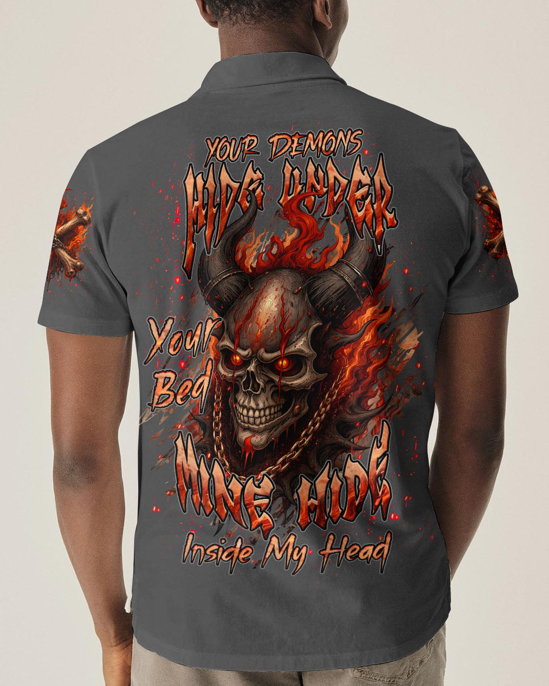 YOUR DEMONS HIDE UNDER YOUR BED SKULL DEMON ALL OVER PRINT - TLHN0804263