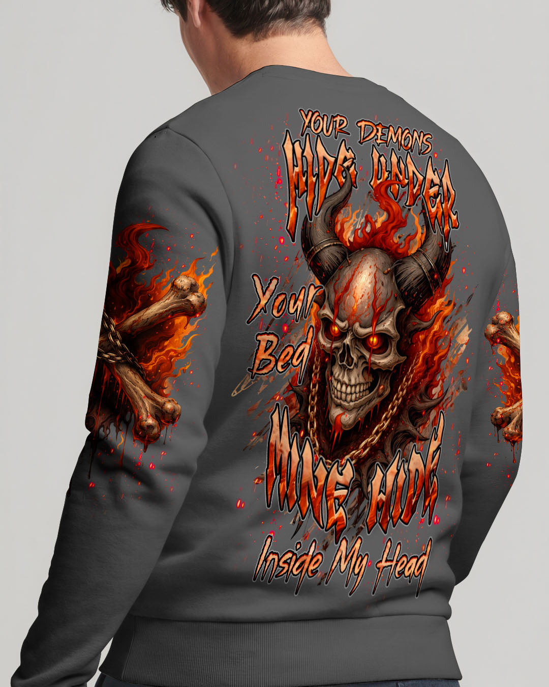YOUR DEMONS HIDE UNDER YOUR BED SKULL DEMON ALL OVER PRINT - TLHN0804263