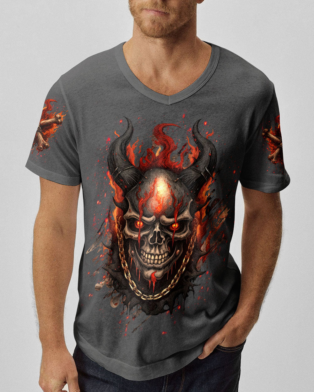 YOUR DEMONS HIDE UNDER YOUR BED SKULL DEMON ALL OVER PRINT - TLHN0804263