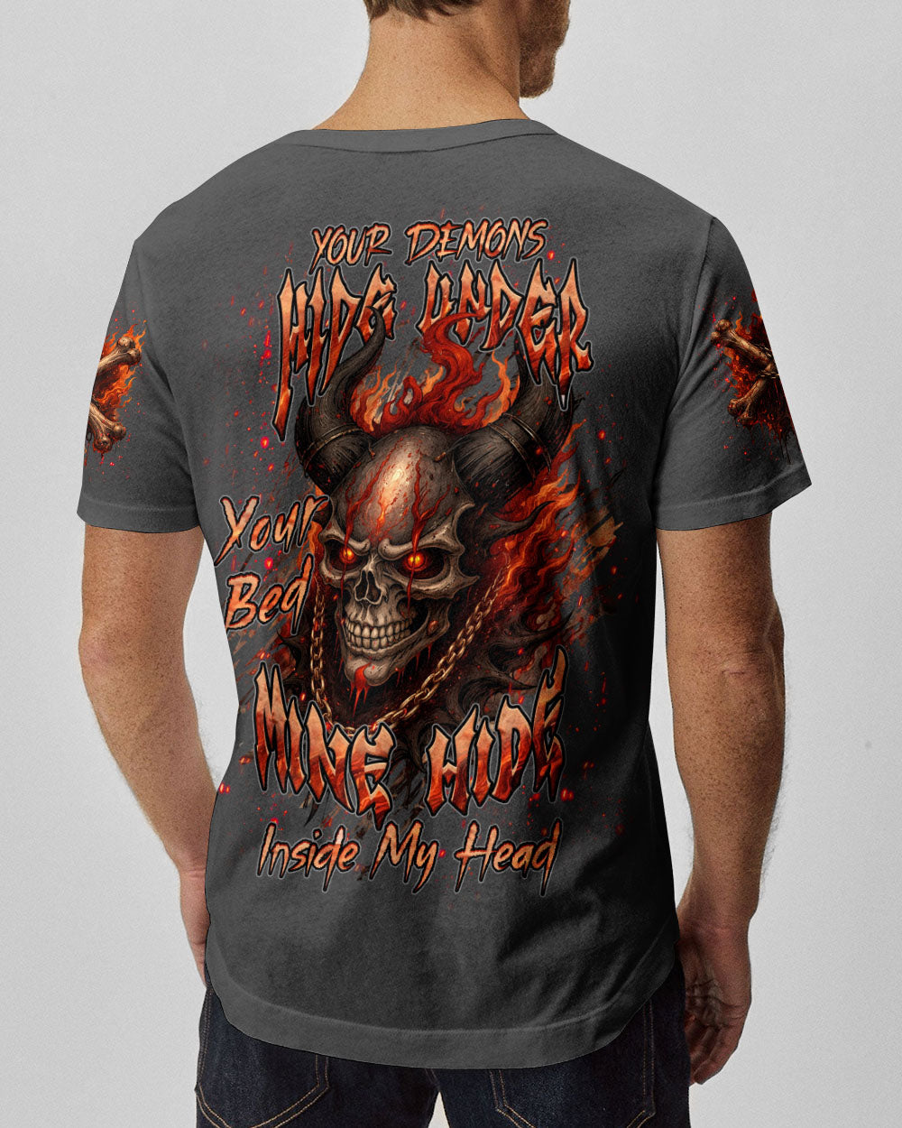 YOUR DEMONS HIDE UNDER YOUR BED SKULL DEMON ALL OVER PRINT - TLHN0804263