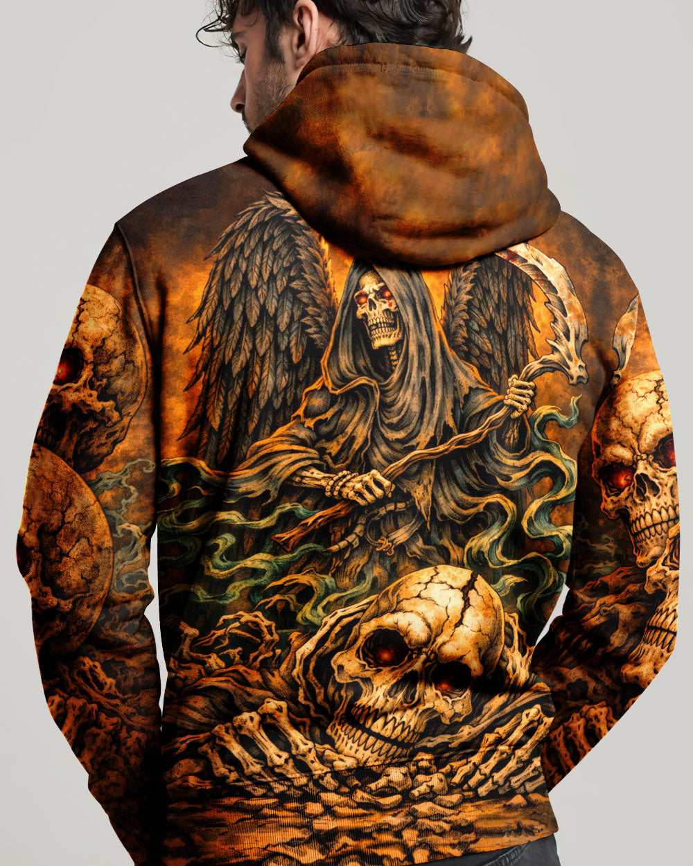 GRIM REAPER SKULL IN HELL ALL OVER PRINT  - TLHN1303262